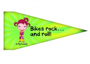 Bikes rock and roll flag dirtgirlworld thinks bikes are cool