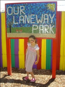 The Laneway Park project sign